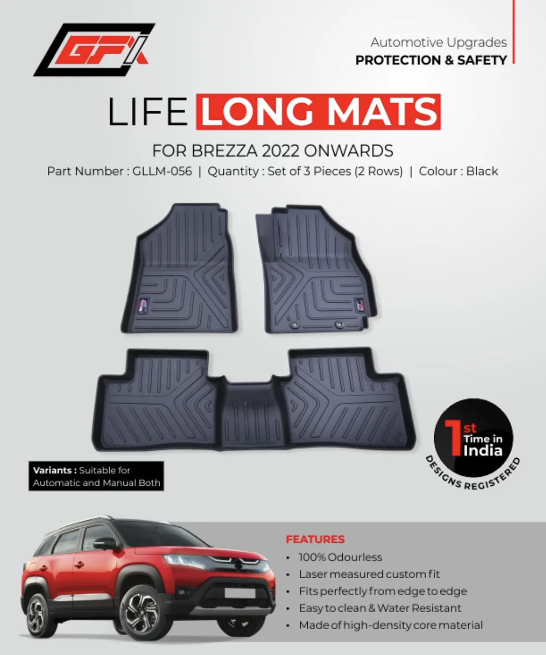 Buy Maruti Suzuki Brezza 2022 Life Long Mats Car Accessories
